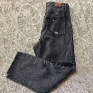 BDG Black Denim Pants Size 29 Slim Straight Fit Distressed Cute Holes